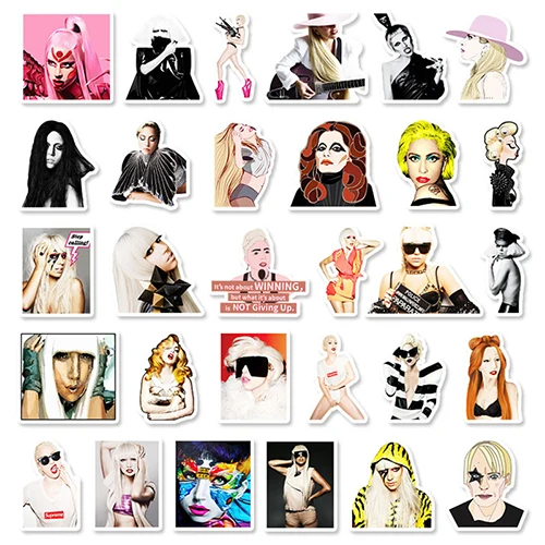 51Pcs Singer Lady Gaga Stickers - Wholesale Stickers