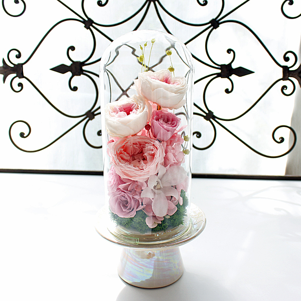 プリザーブドフラワーお供え花 ｜モダン仏花 雅：ピンク