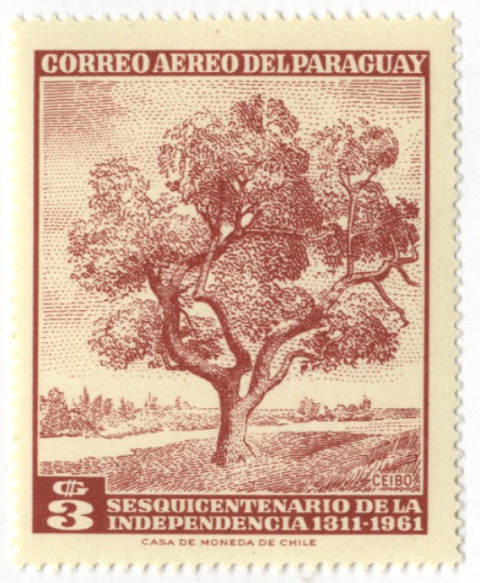 パラグアイ共和国 |切手に見る樹木|11-木とデザイン|木の情報発信基地