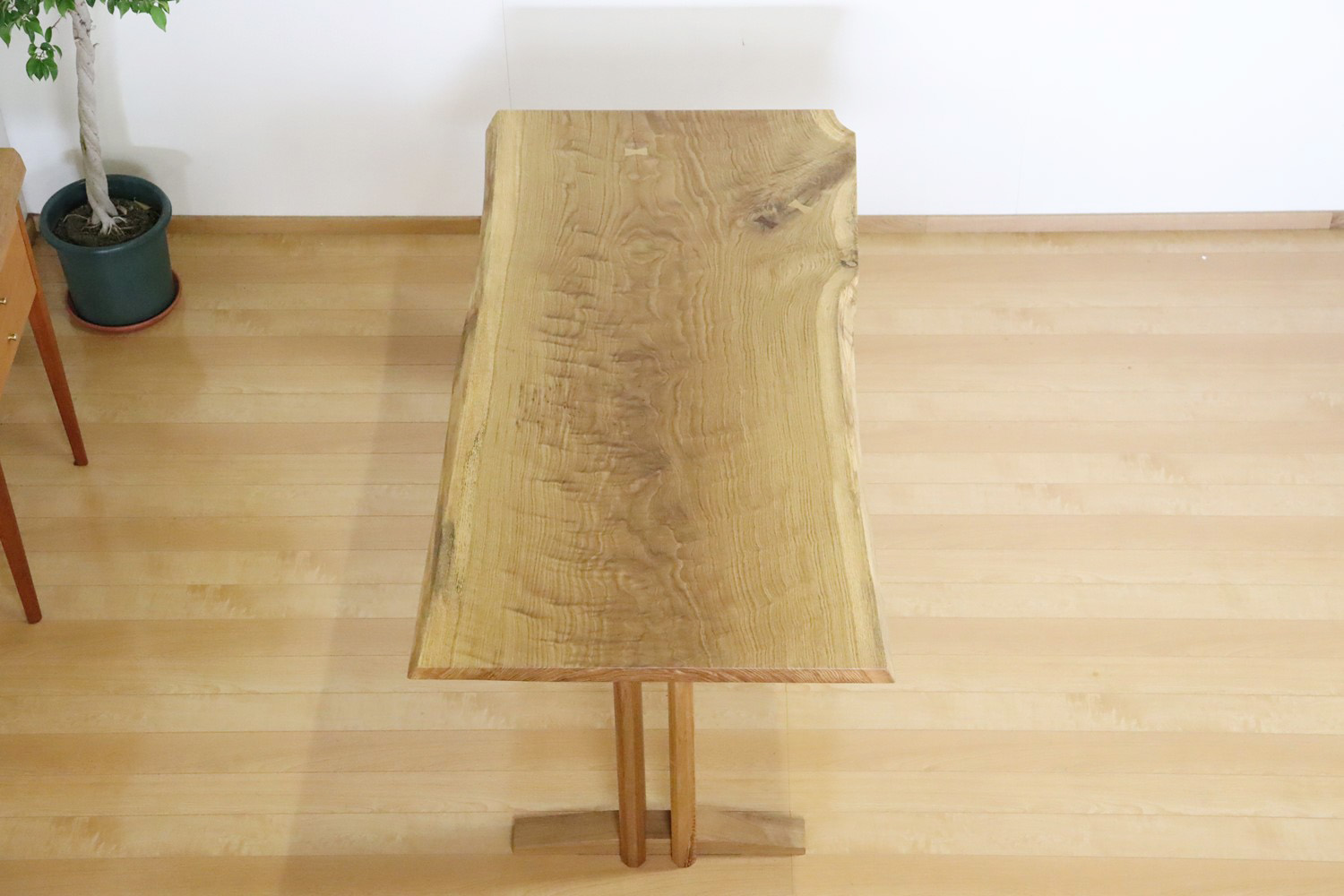 一枚板 ダイニングテーブル 楢 1590 MS-7598 - 一枚板テーブル制作の