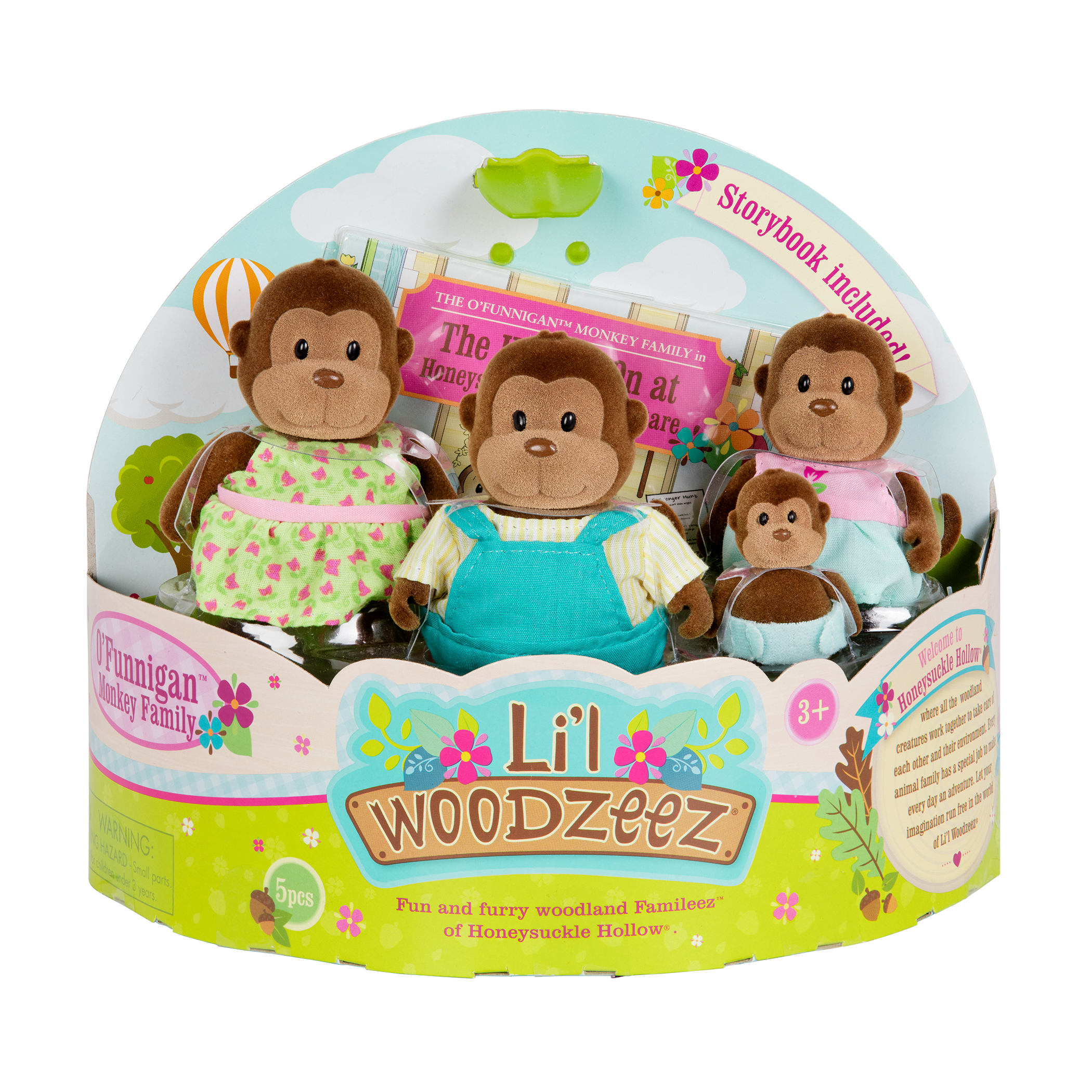 O'Funnigan Monkey Family | Small Animal Figurines | Li'l Woodzeez