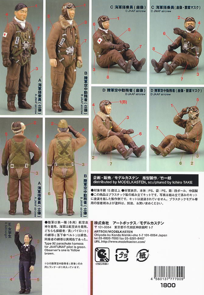 日本陸海軍パイロット (6体セット) (プラモデル) - ホビーサーチ