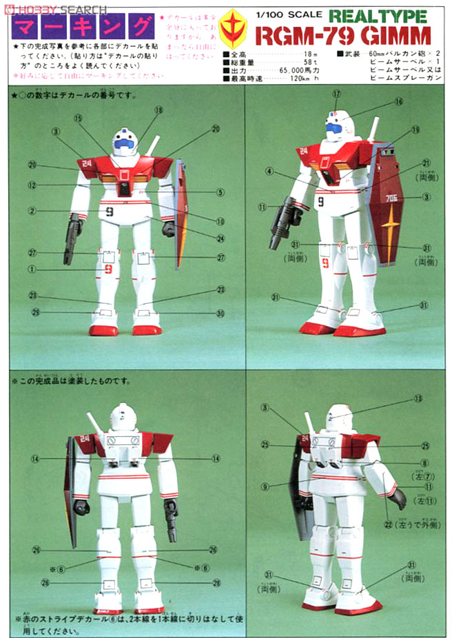 RGM-79 ジム (リアルタイプモデル) (1/100) (ガンプラ) - ホビーサーチ