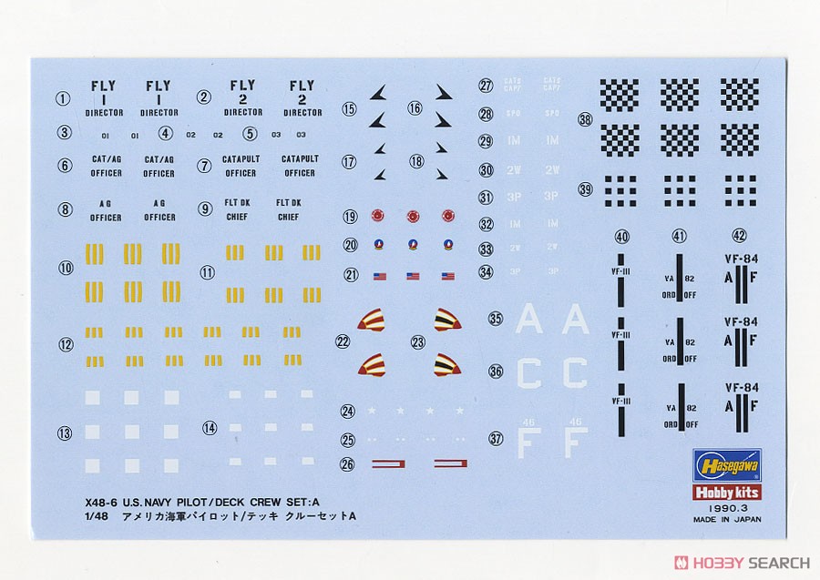 アメリカ ネイビーパイロット/デッキ クルーセット A (プラモデル