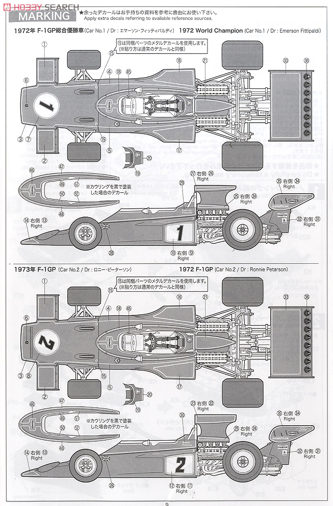 チームロータス タイプ72E 1973 (プラモデル) - ホビーサーチ カーモデル