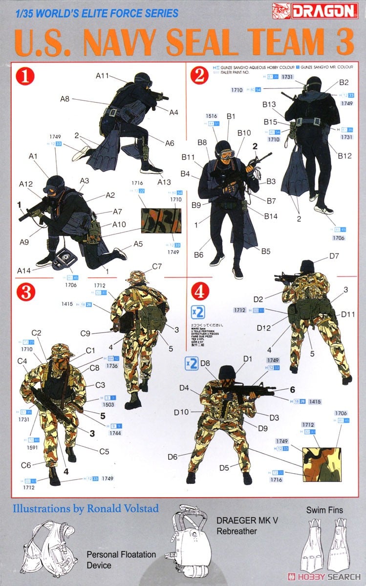 アメリカ海軍 特殊部隊 ネイビーシールズ チーム3 (プラモデル