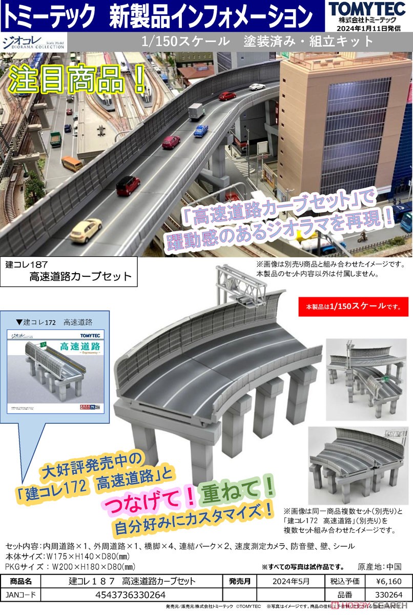 建物コレクション 187 高速道路カーブセット (鉄道模型) - ホビー
