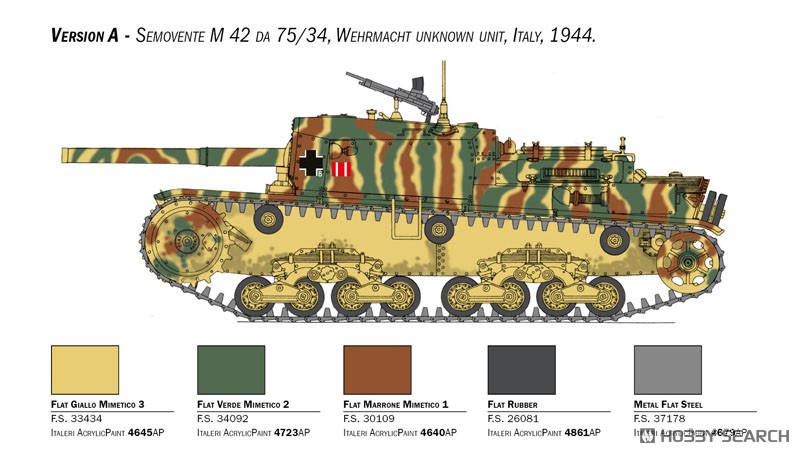 WW.II イタリア軍 自走砲 セモベンテ M42 da 75/34 (プラモデル
