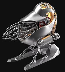 銀行振込前入金】 極械海神計画-01 組み立て式 メカマンタ (塗装版) 青