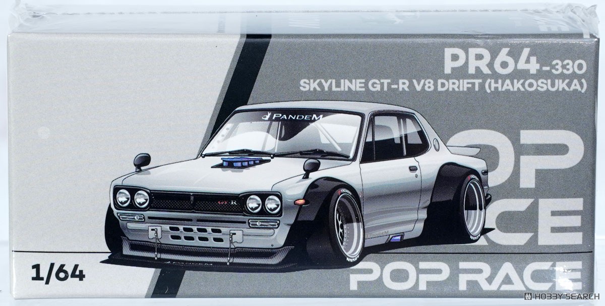 スカイライン GT-R V8 ドリフト(ハコスカ)シルバークローム (ミニカー