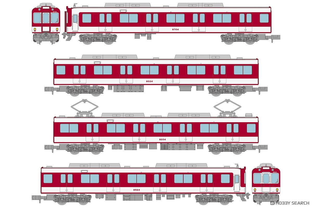 鉄道コレクション 近畿日本鉄道8000系 (初期車・新塗装・裾帯あり) 4両