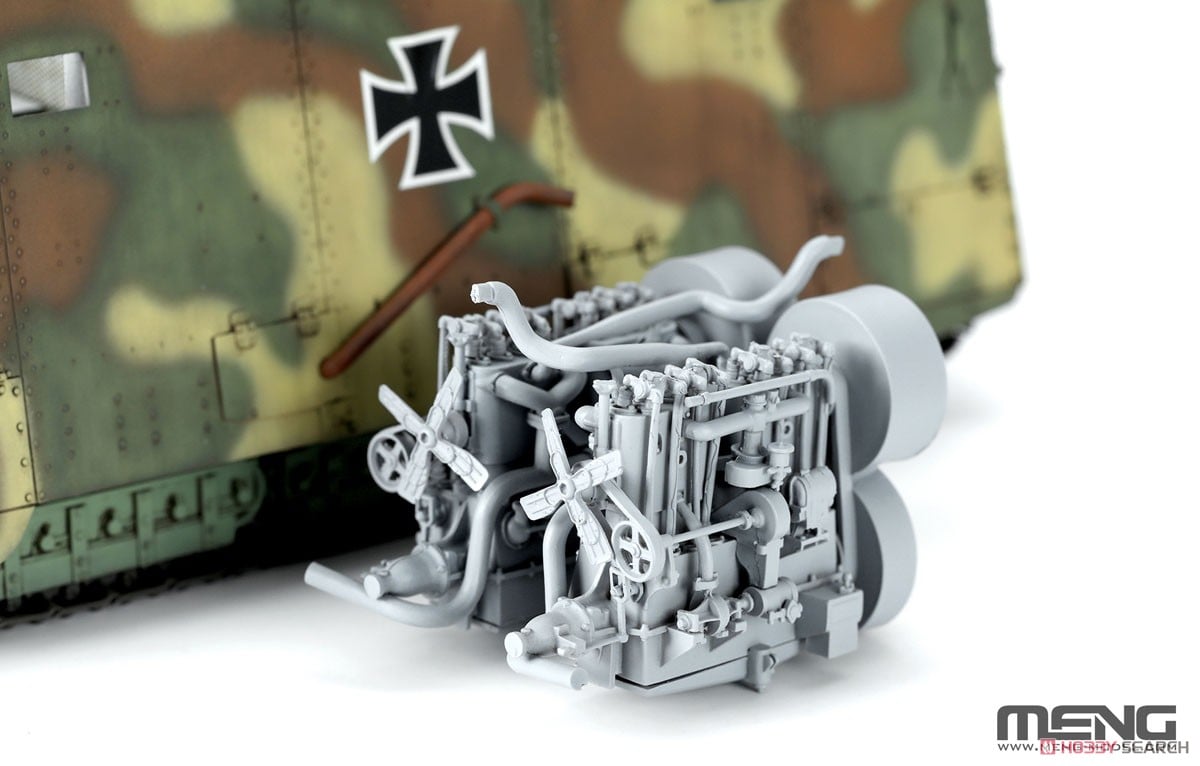 ドイツ A7V戦車(クルップ型) & エンジン(レジン製) 限定版 (プラモデル