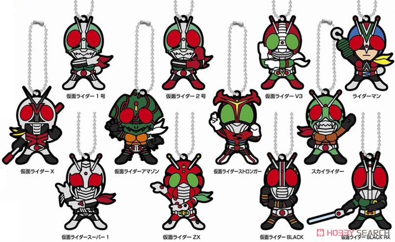ラバーマスコット 仮面ライダーシリーズ 昭和Ver. 12個セット
