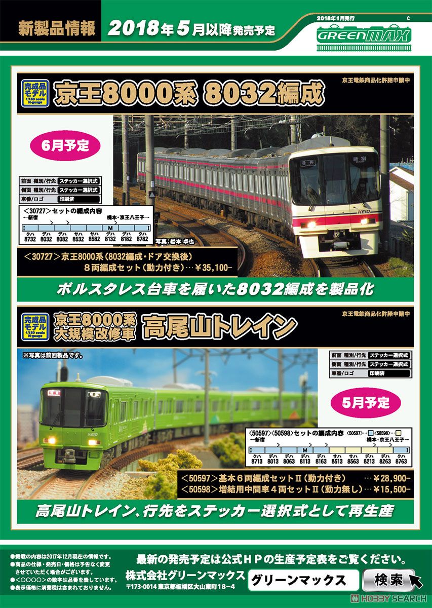 京王 8000系 (大規模改修車・高尾山トレイン) 基本6輛編成セットII