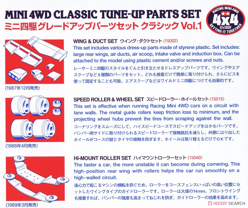 グレードアップパーツセット クラシック Vol.1 (ミニ四駆) - ホビー