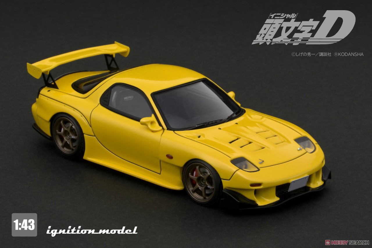 INITIAL D Mazda RX-7 (FD3S) Yellow (ミニカー) - ホビーサーチ ミニカー