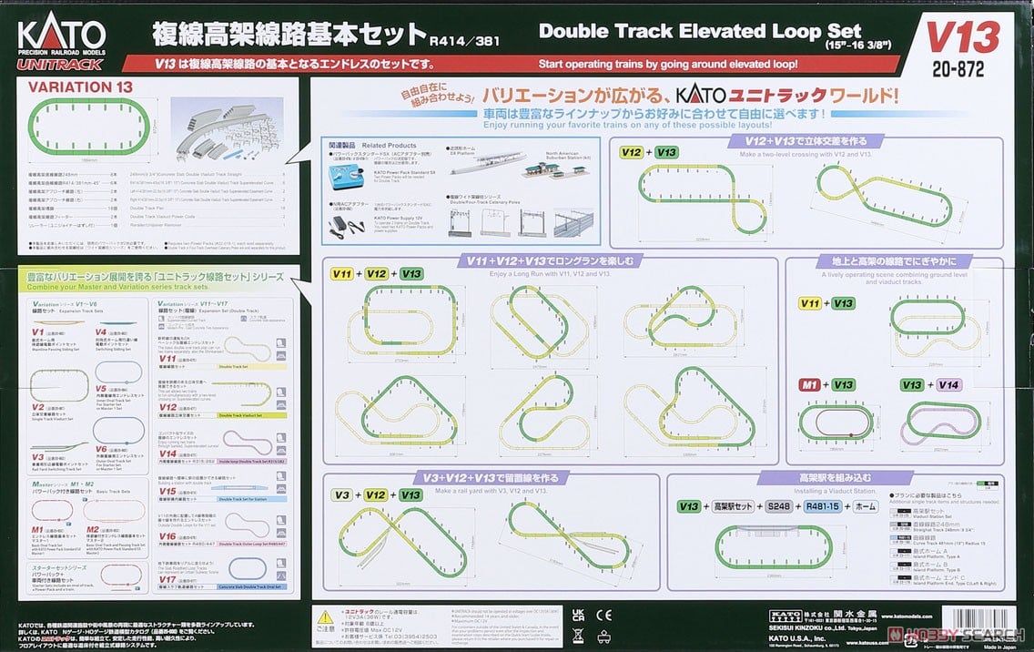 UNITRACK [V13] 複線高架線路基本セット R414/381 (バリエーション13