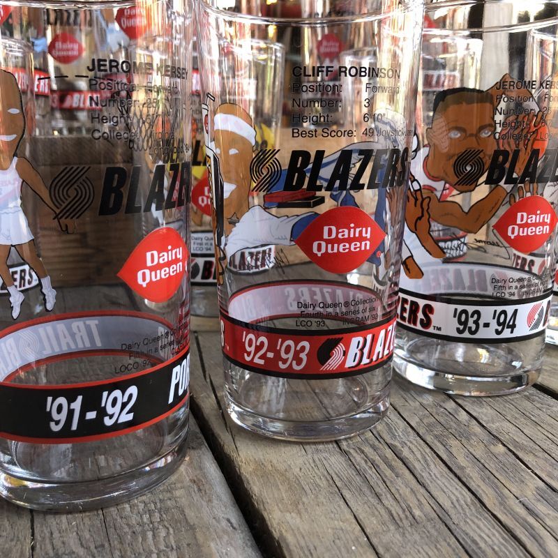 Vintage Dairy Queen Glass NBA Portland Trail Blazers '91-'92 TERRY