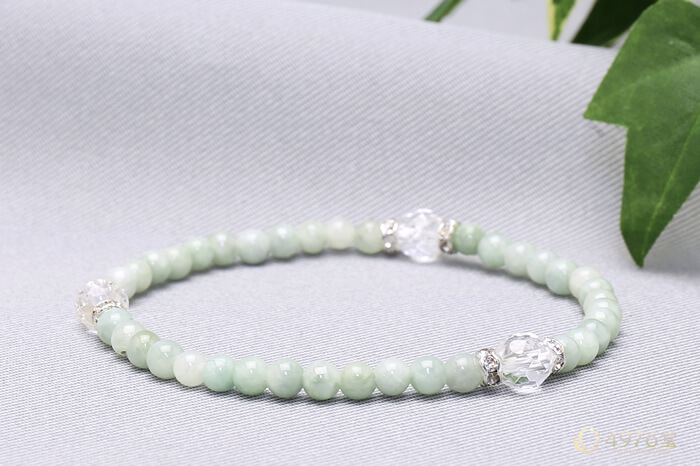 翡翠 ブレスレット 水晶カット3ポイント ｜ 天然石通販の4976堂