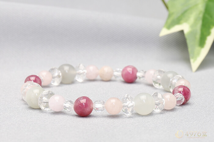 ムーンストーン・ピンクトルマリン・モルガナイト ブレスレット