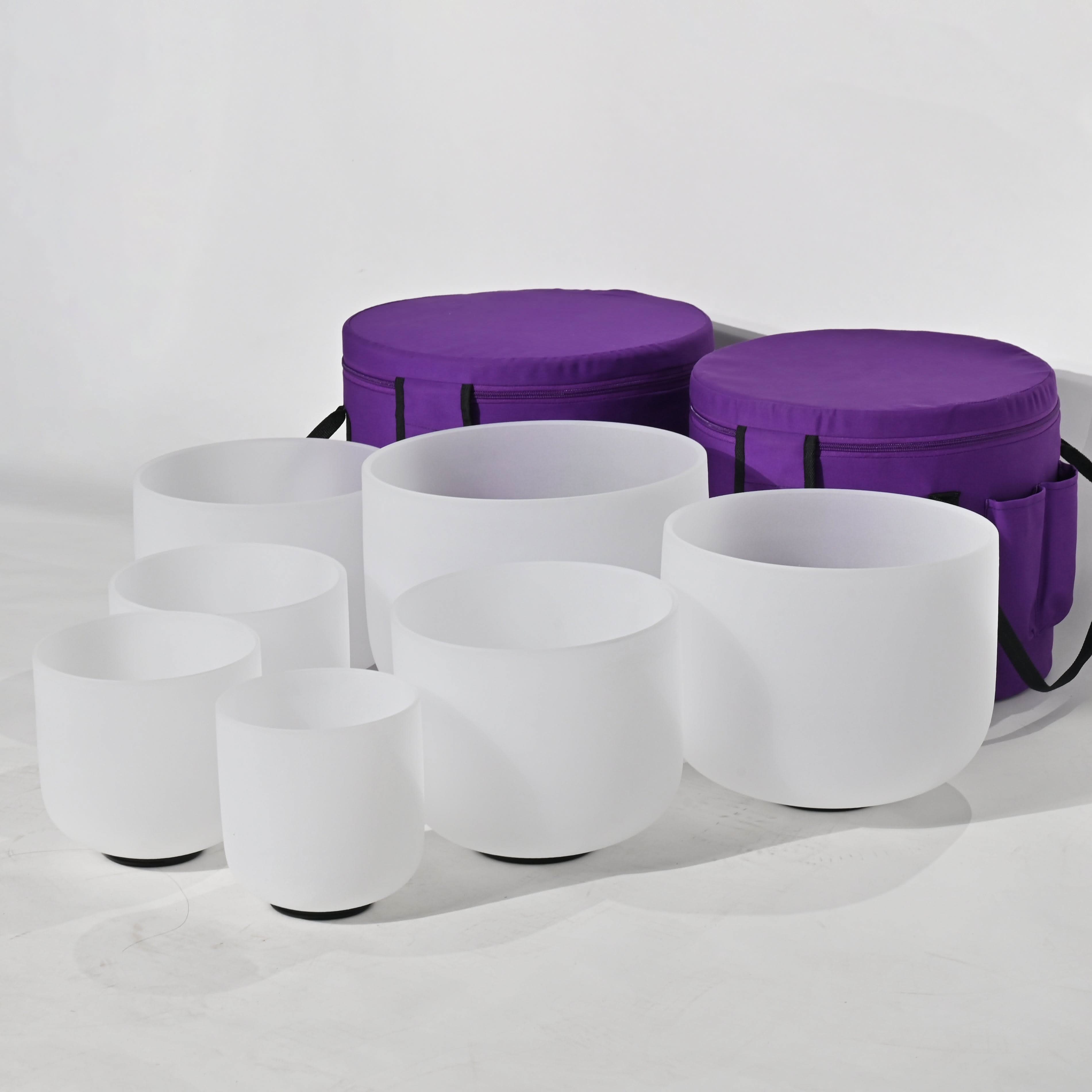 Crystal Singing Bowl Set - 7 Chakra Tuned - Complete Healing - 432