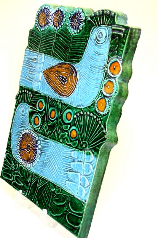 Lisa Larson VAGGPLATTOR Parkfagel/リサ・ラーソン 鳥 陶板 - 北欧