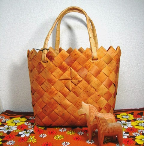 白樺かご 白樺バスケット 白樺バッグ