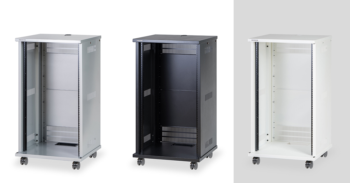 20U スチール製AVワゴン（組立済・扉なし）｜CWZ-20-DN｜カナレ電気