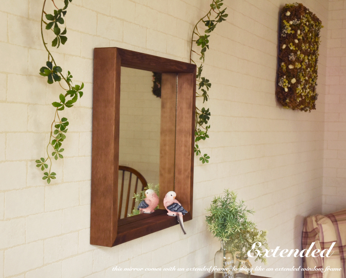 飾り棚としても活躍の出窓風ウォールミラー 【CAM-EX】 ホワイト