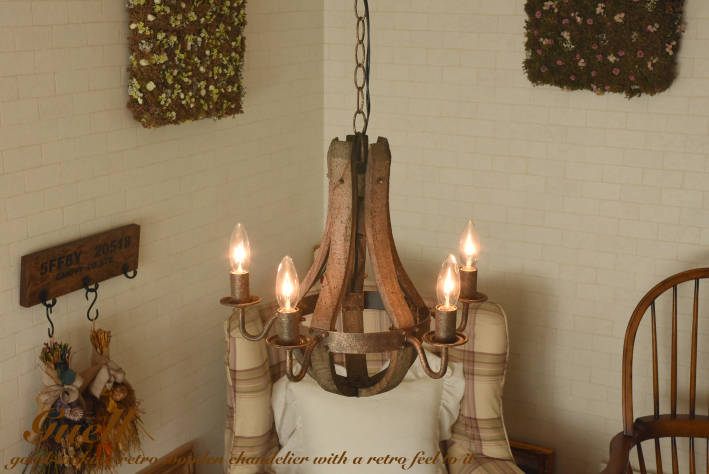 シャンデリア 木製 ペンダントライト 5灯 アンティーク 北欧【 Guell