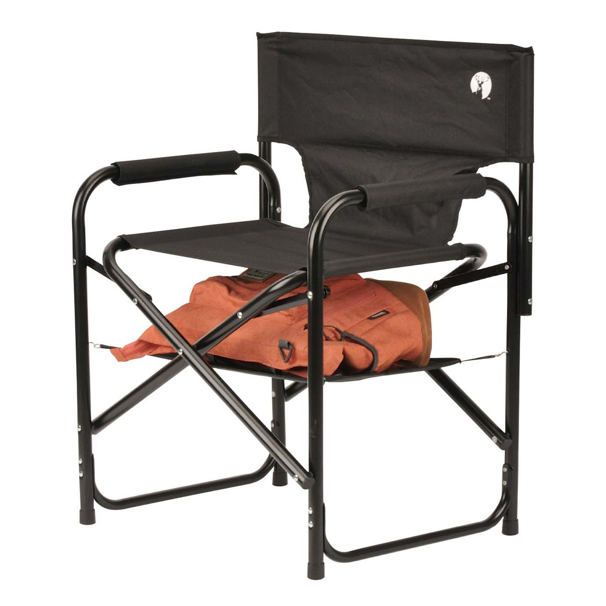 棚モック付きアルミディレクターチェア（ブラック） - アウトドア