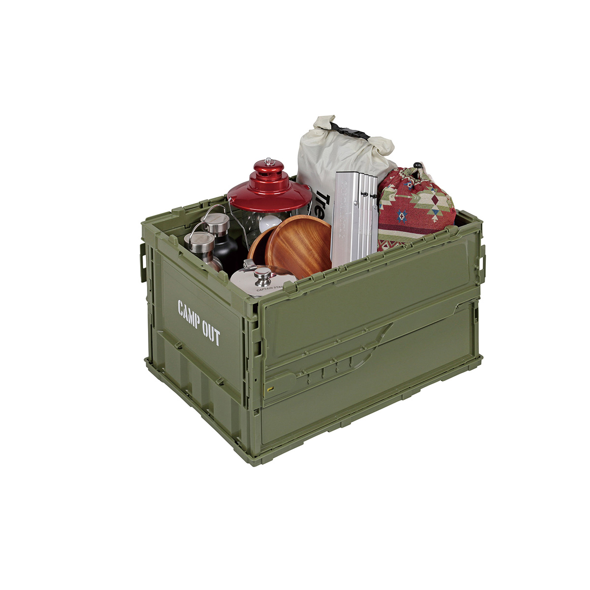 キャンプアウト FDコンテナ50（オリーブ） - アウトドア・キャンプ用品