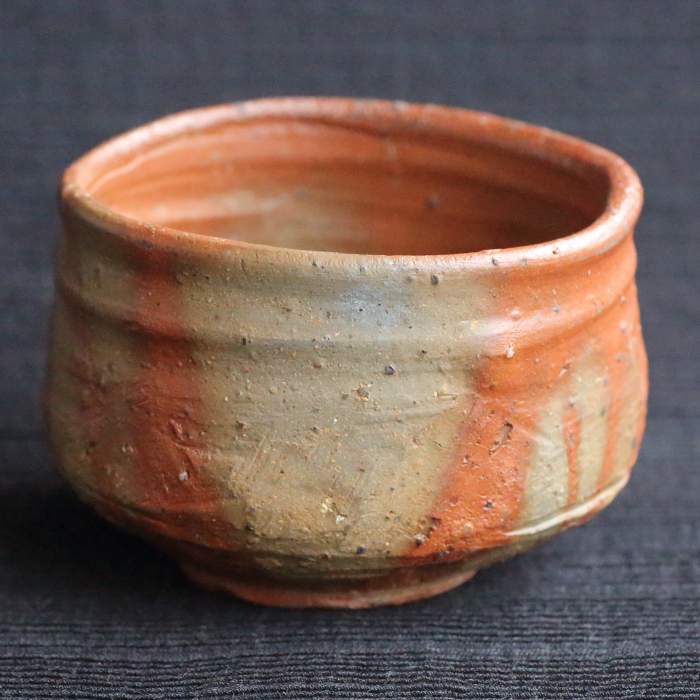 森本良信 備前焼緋襷茶盌 抹茶碗 茶道用具 茶の湯 茶陶器