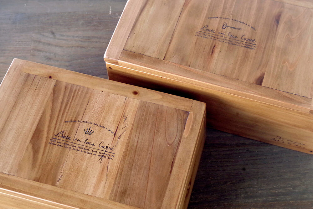 木製コレクションボックス2個セット｜アンティーク風収納木箱｜通販