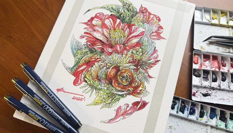 水彩画とペン画の魅力を併せ持つ作品で大注目！マツダケンさんに愛用の
