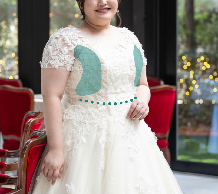 上品、華やか、カーヴィの代表ドレス｜ぽっちゃり女子のための