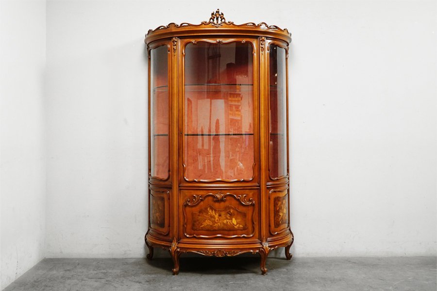 イタリア家具□NOVAPLAK□ロココ様式飾り棚ショーケース買取専門