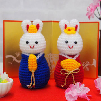 うさぎのお雛様｜作品レシピ｜手編みと手芸の情報サイト あむゆーず