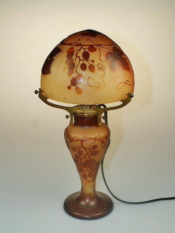 GALLE】ガレ 山ぶどう文テーブルランプ - アンティック 姉妹社