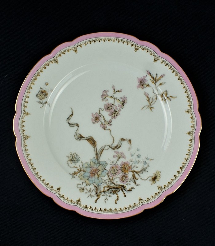 HAVILAND】アヴィランド 花絵デザート皿とコンポート - アンティック