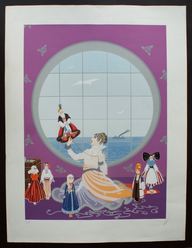 ERTE】エルテ『ロシア人形』シルクスクリーン版画 - アンティック 姉妹社