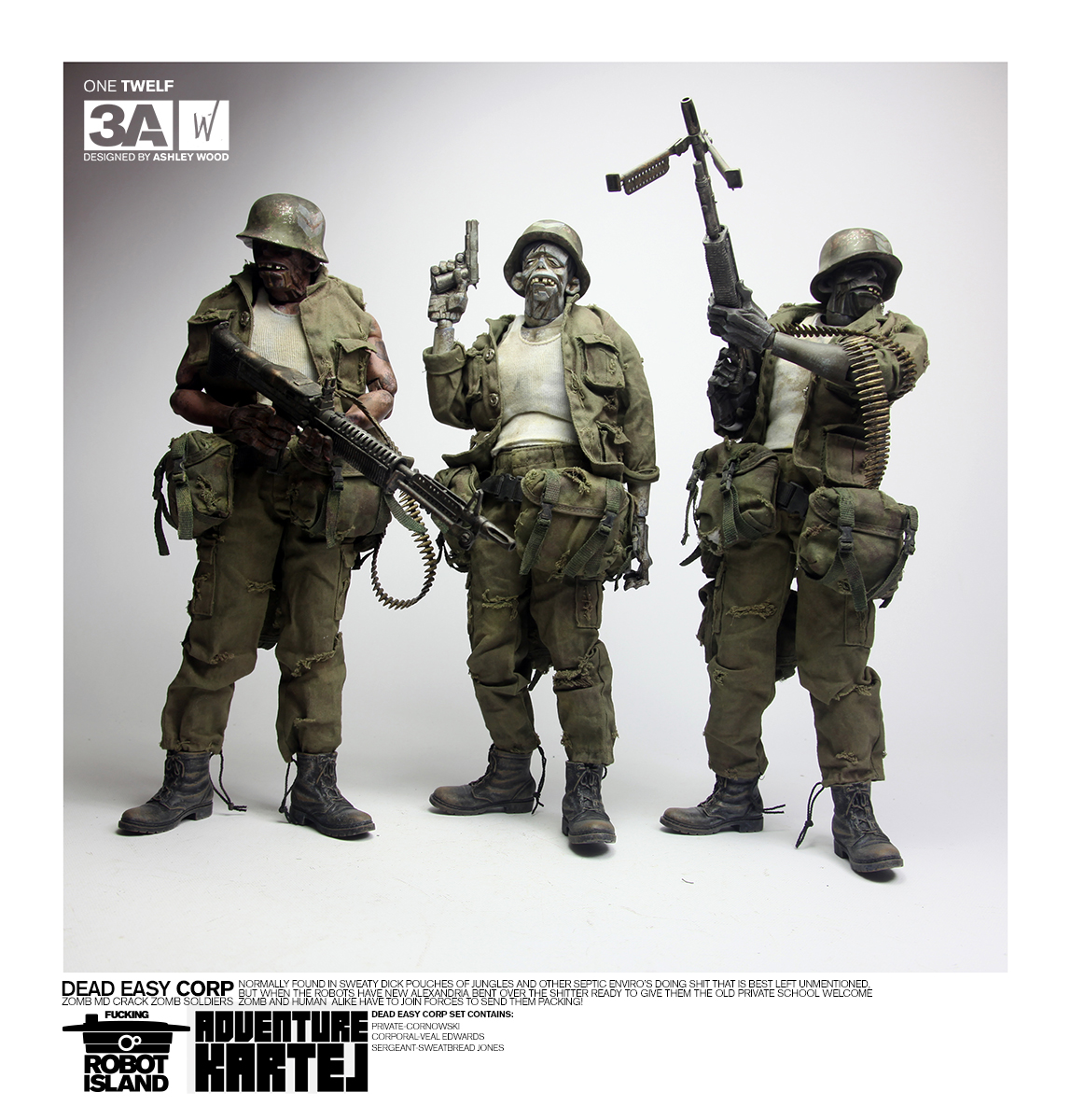 ThreeA Toys Reveals Adventure Kartel Dead Easy Corp War-Zomb 3