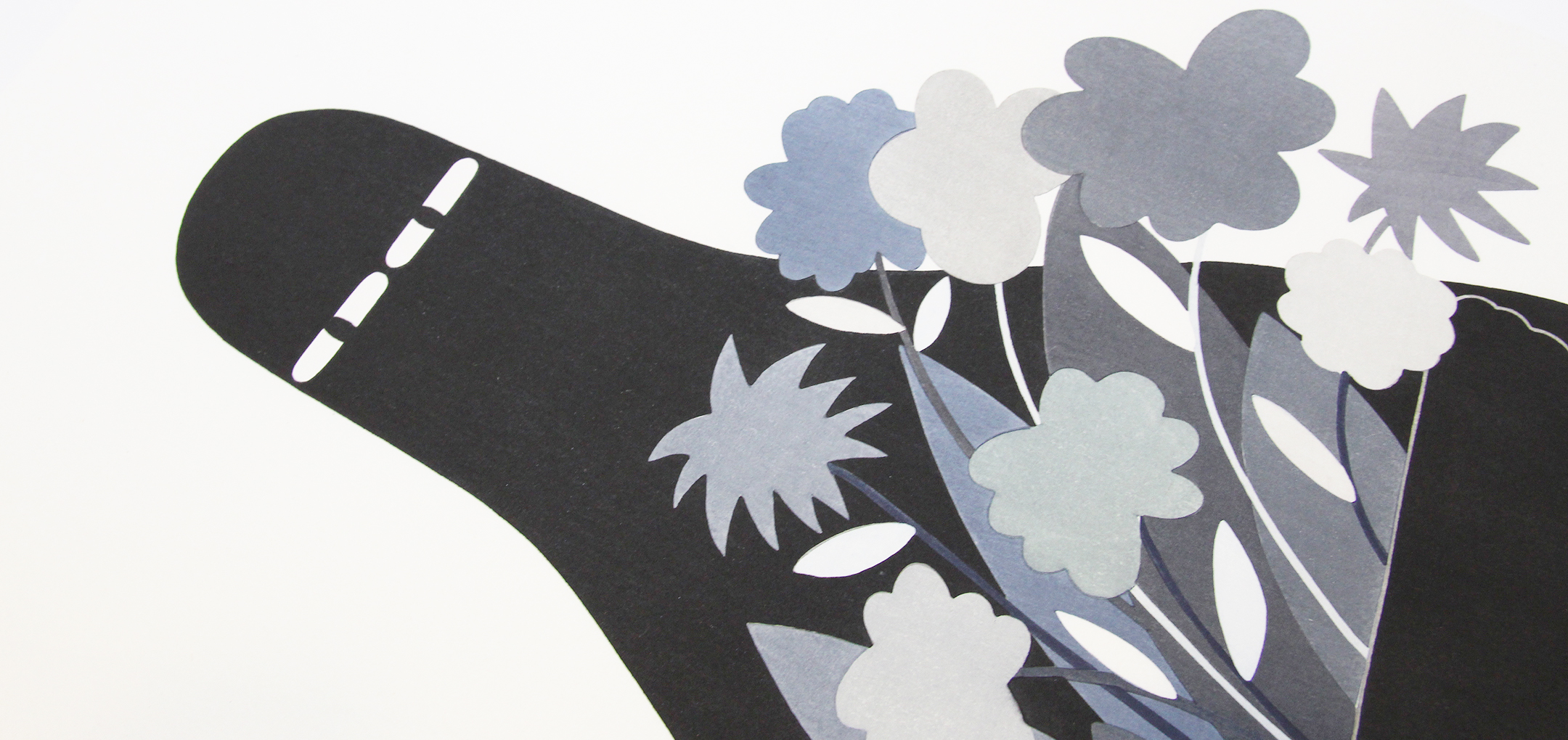 LUV with Gray Flowers | LY | アダチ版画 現代の浮世絵