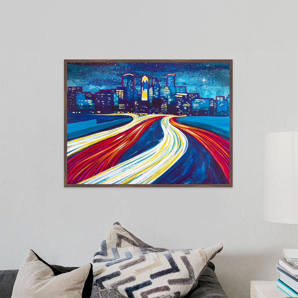 Road - Highway Lights of Minneapolis - Art Prints by MN Artist