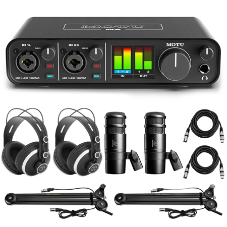 MOTU M2 Desktop 2x2 USB-C Audio Interface with 2x Mic, Headphone