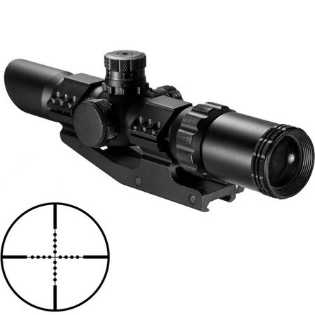 Barska 1-4x28 SWAT-AR Riflescope, Illum Mil-Dot Reticle, 30mm