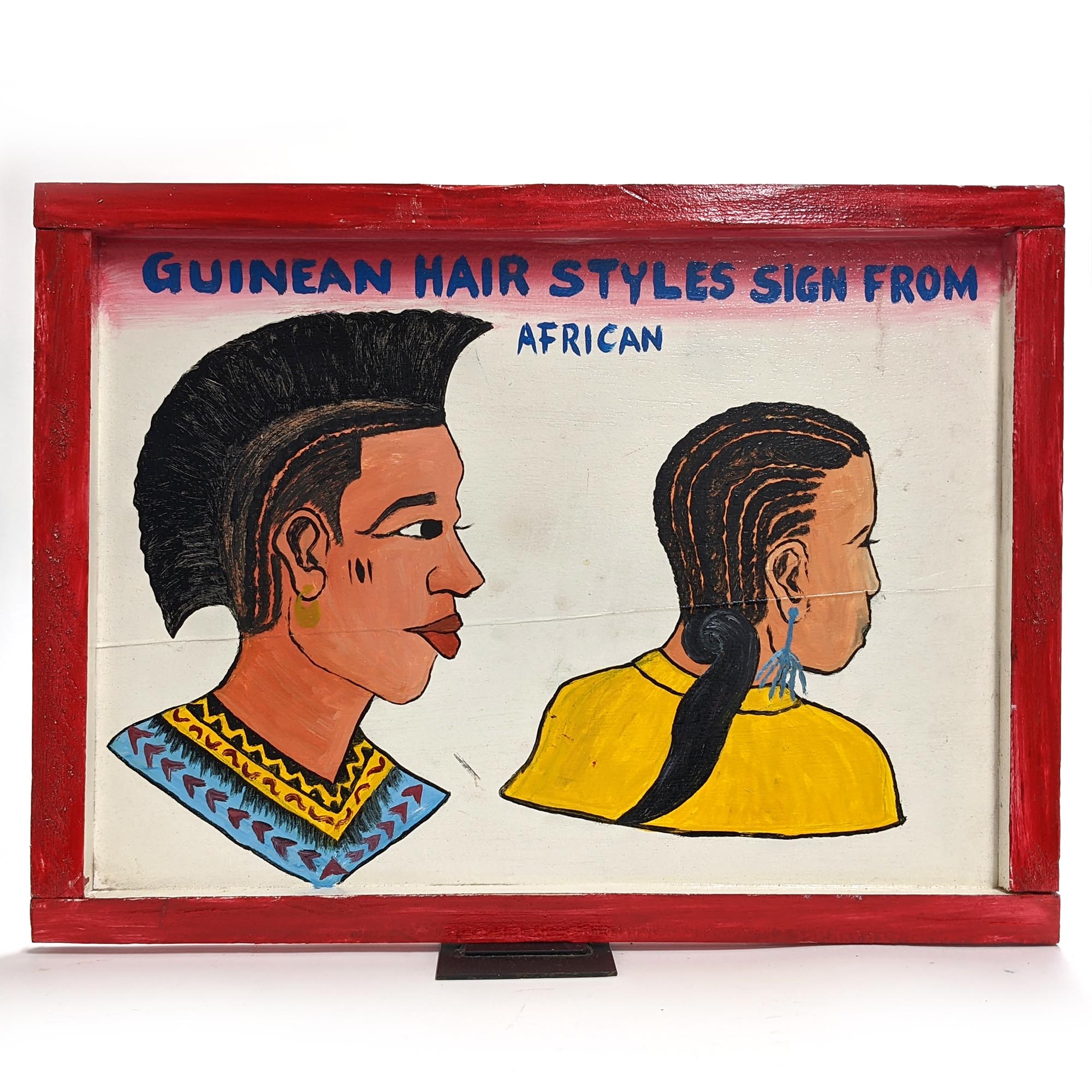 半額》青空移動床屋用看板・アフリカン ヘアスタイル 絵画 60cm