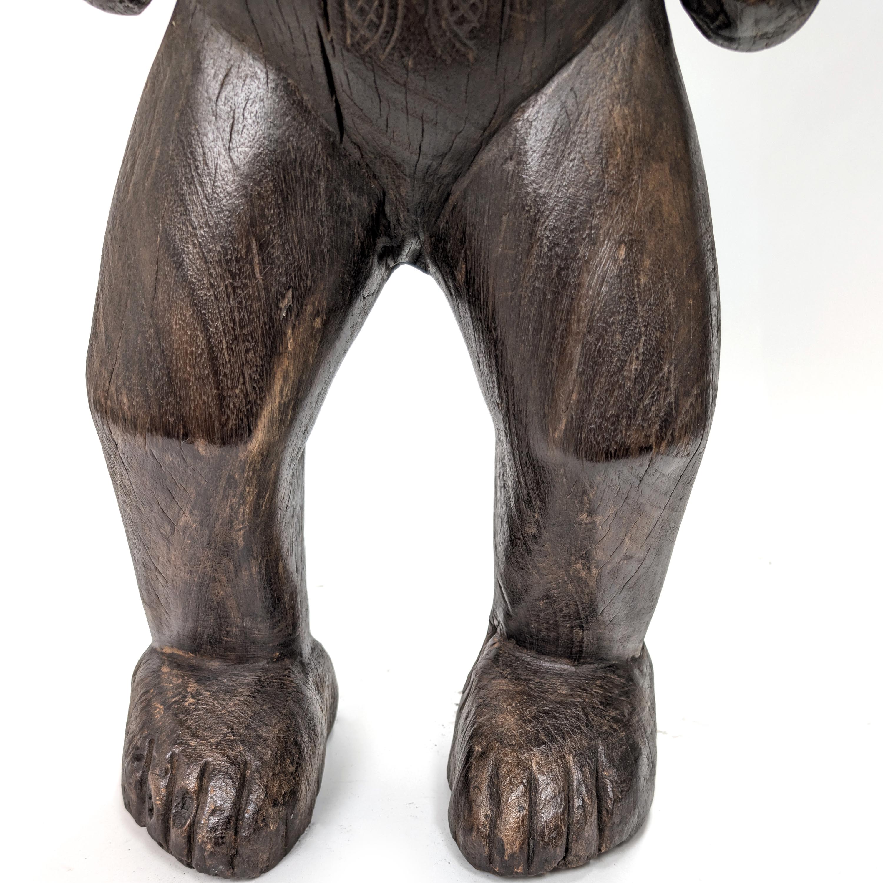 バッサ族女性立像 木彫品 94cm アフリカン プリミティブアート （p880