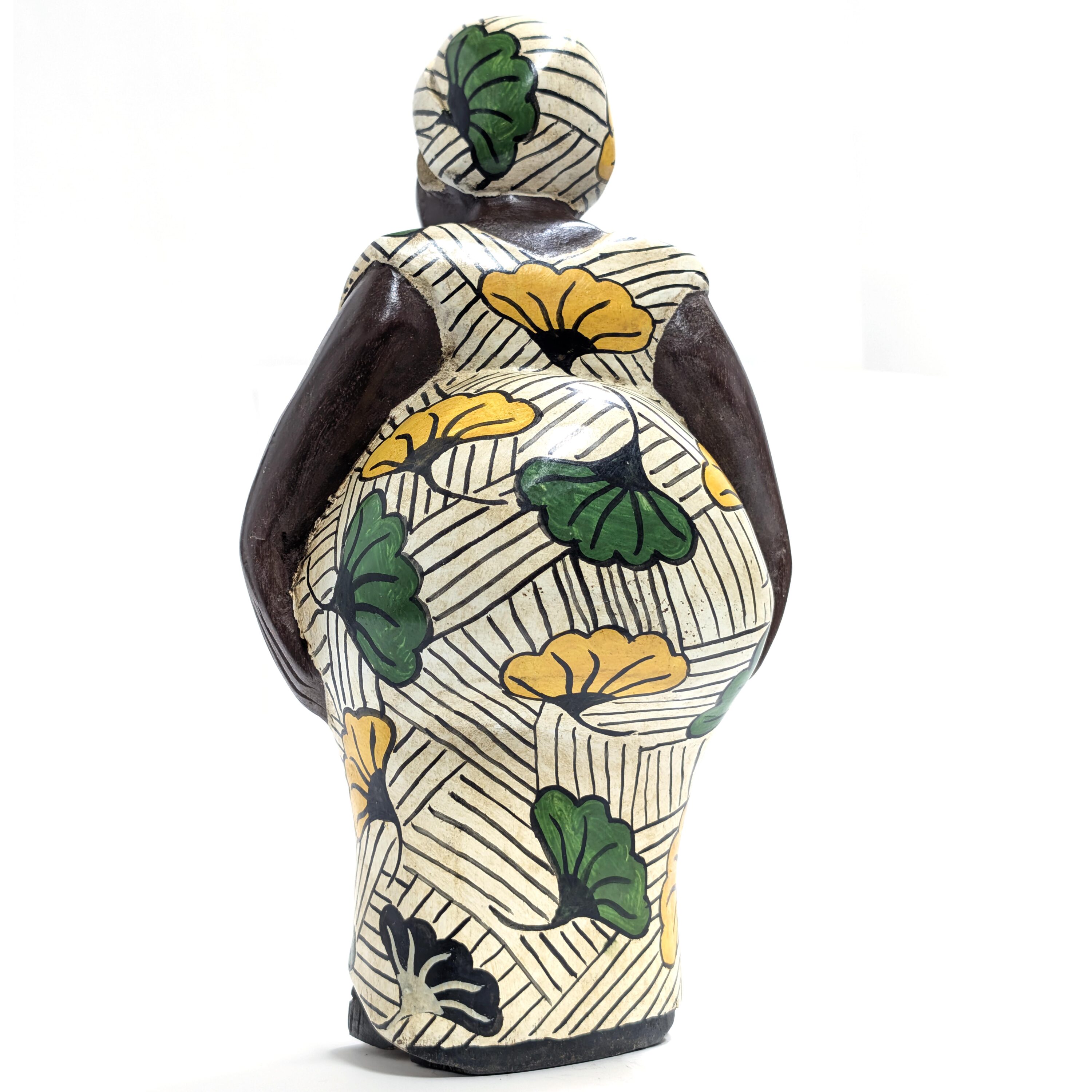 アフリカンマダム 大型コロン人形 33cm インテリア 木彫品 （r411-13