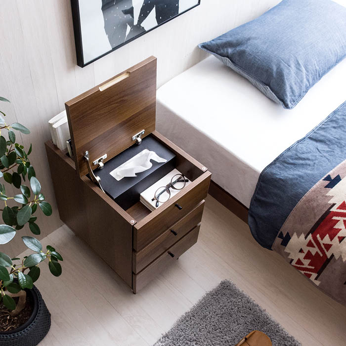 ベッドサイドチェスト ARAIN〔アライン〕 本体完成品 コンパクト 収納